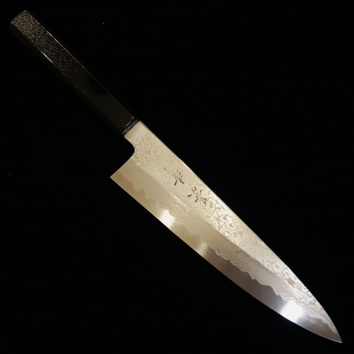 KAGEKIYO Aogami No. 1 Steel Japanese Gyuto, Stain Clad Damascus, Flatfish Gradient Handle (210/240mm)