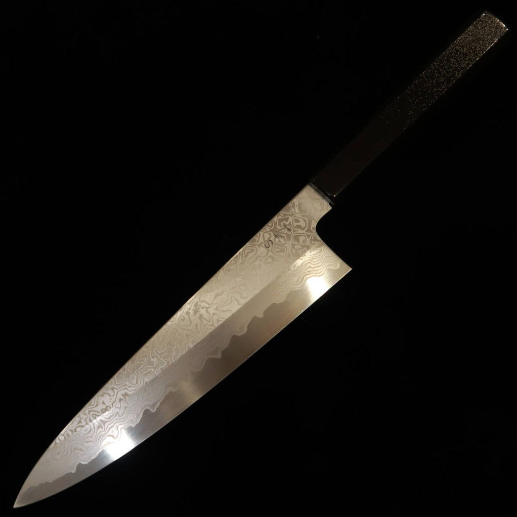 KAGEKIYO Aogami No. 1 Steel Japanese Gyuto, Stain Clad Damascus, Flatfish Gradient Handle (210/240mm)