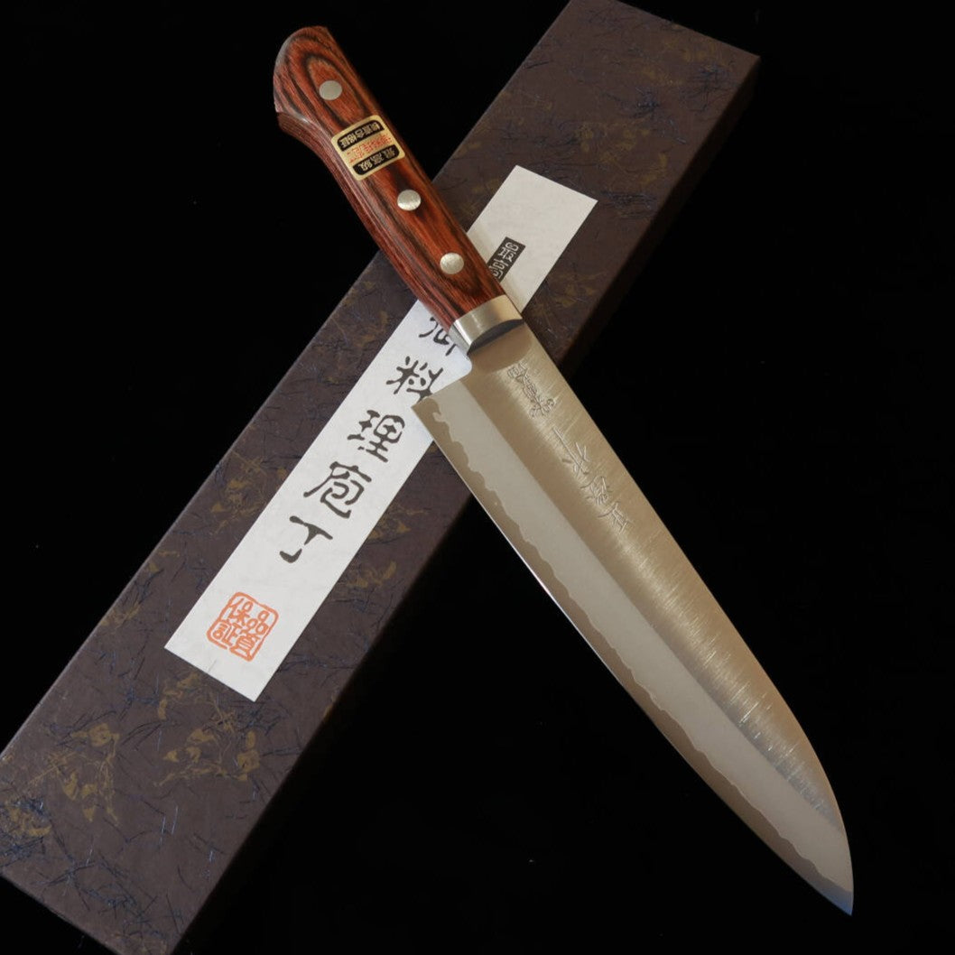 正澄 剣型牛刀 V金10ゴールド 口金付 CV-602 (180mm)