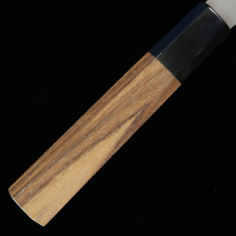 二唐刃物鍛造所 NIGARA 青紙スーパー黒打 切付菜切 チーク八角柄 (170mm)