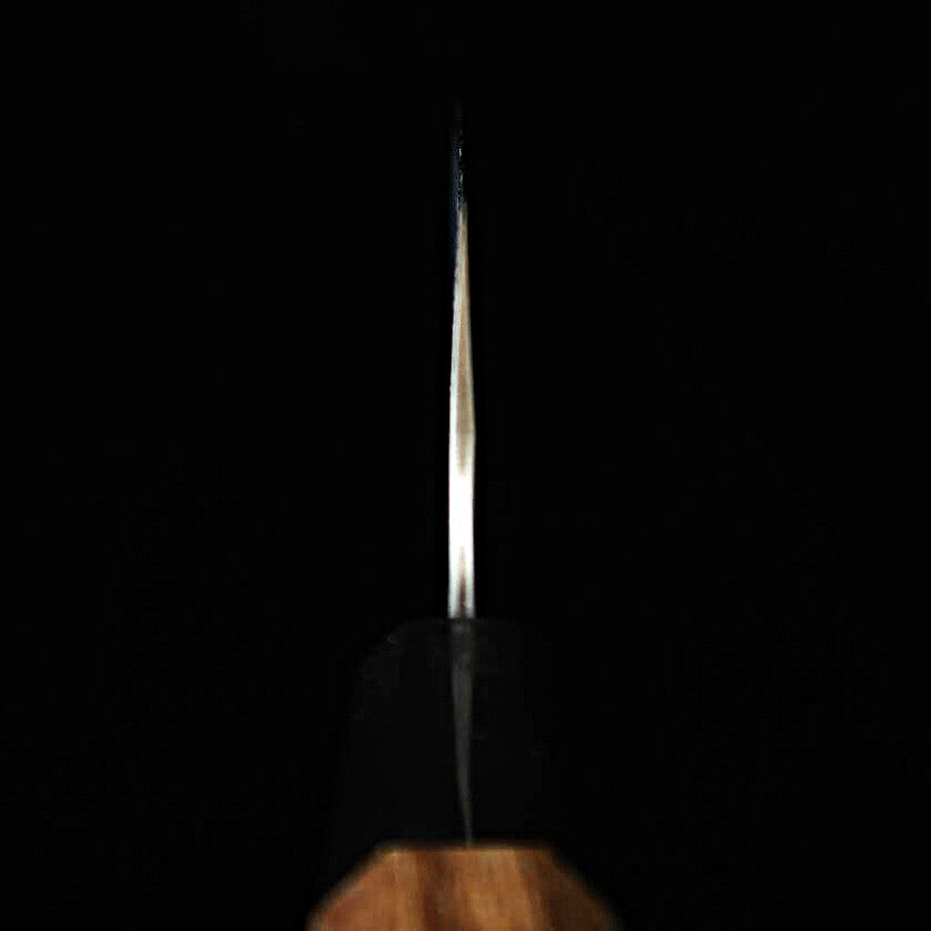 二唐刃物鍛造所 NIGARA 青紙スーパー黒打 切付菜切 チーク八角柄 (170mm)