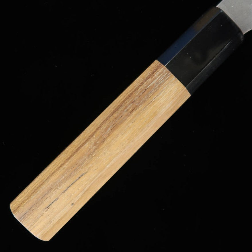 二唐刃物鍛造所NIGARA 青紙スーパー黒打 三徳 チーク八角柄 (180mm)