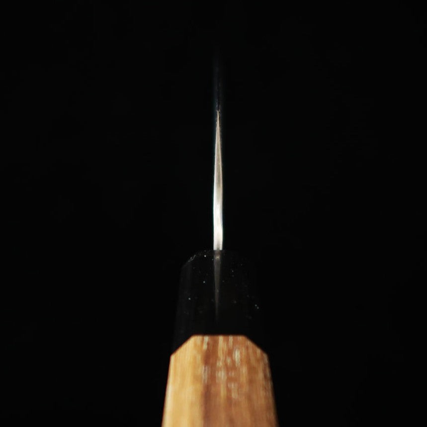 二唐刃物鍛造所NIGARA 青紙スーパー黒打 三徳 チーク八角柄 (180mm)