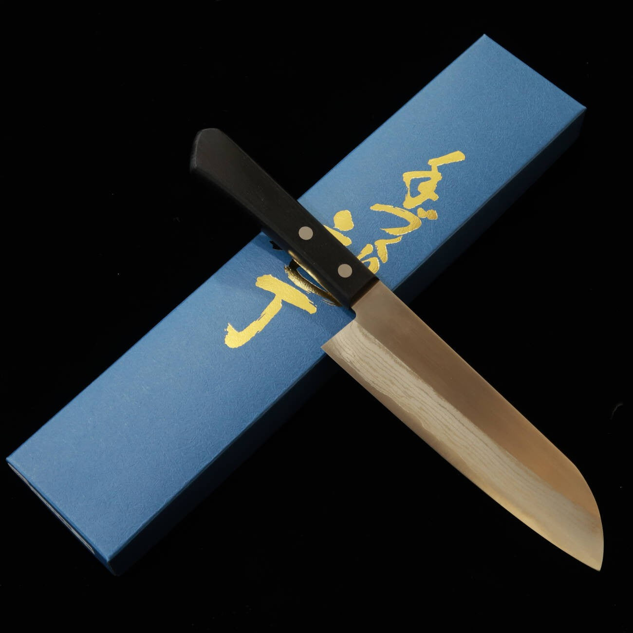 三浦MIURA 三徳 DPゴールド ダマスカス 黒合板柄(170mm)