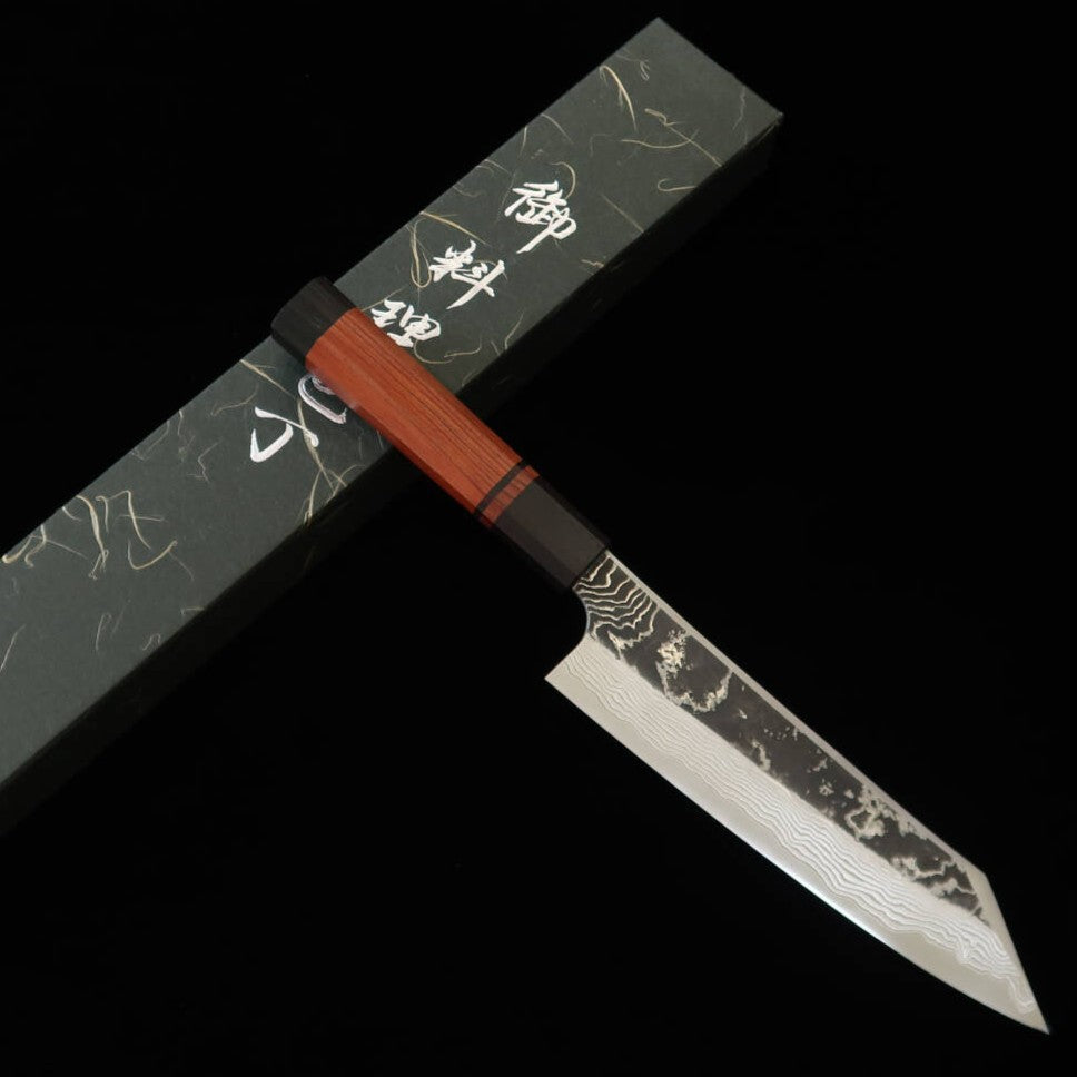 初心HATSUKOKORO ヨロコビSP 切付牛刀 SLD 黒打ちブラスト仕上げ ブビンガハンドル (210mm)