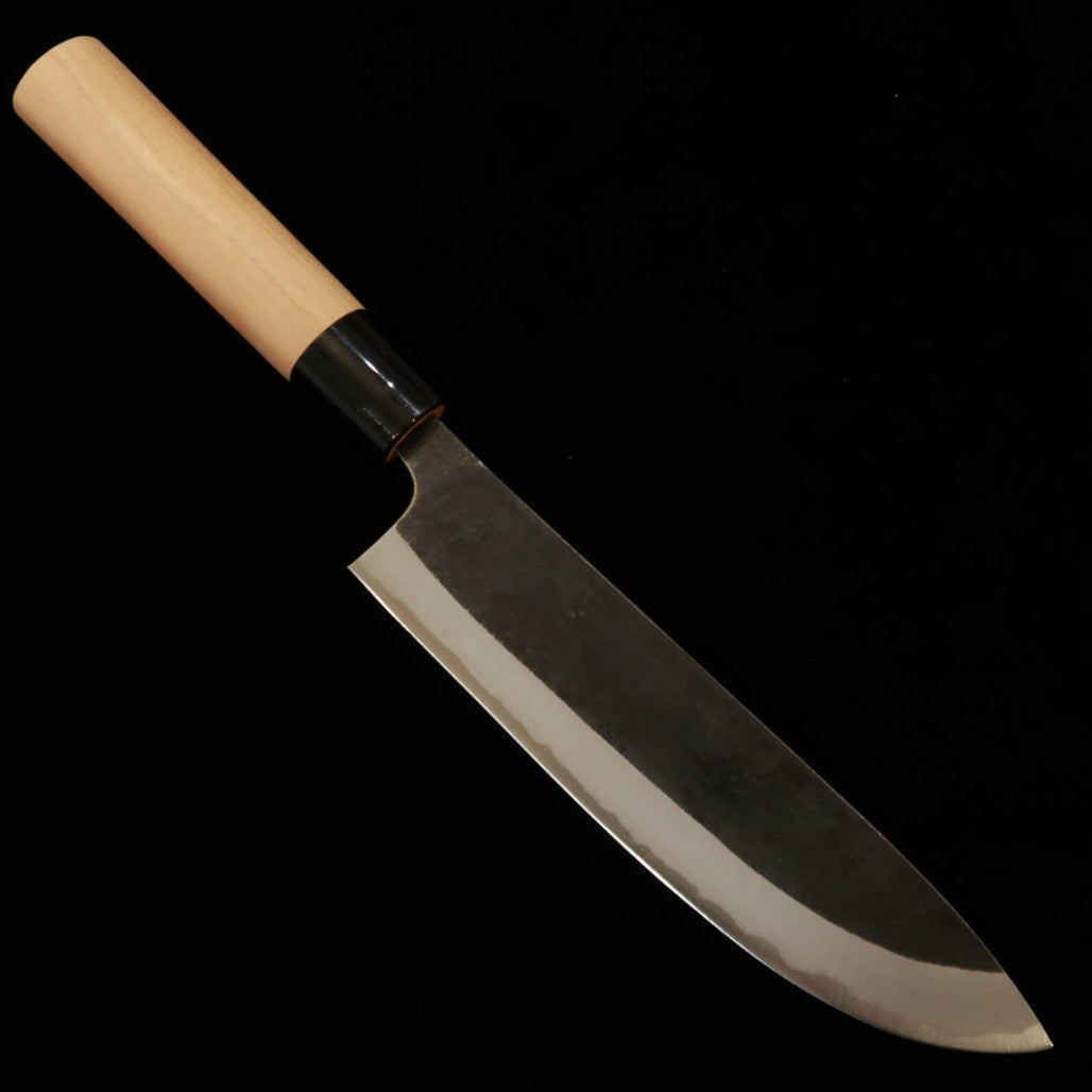 Ikenami Hamono Acero Shirogami 1 Inoxidable recubierto Mango de cerezo Cuchillo Naginata (180 mm)