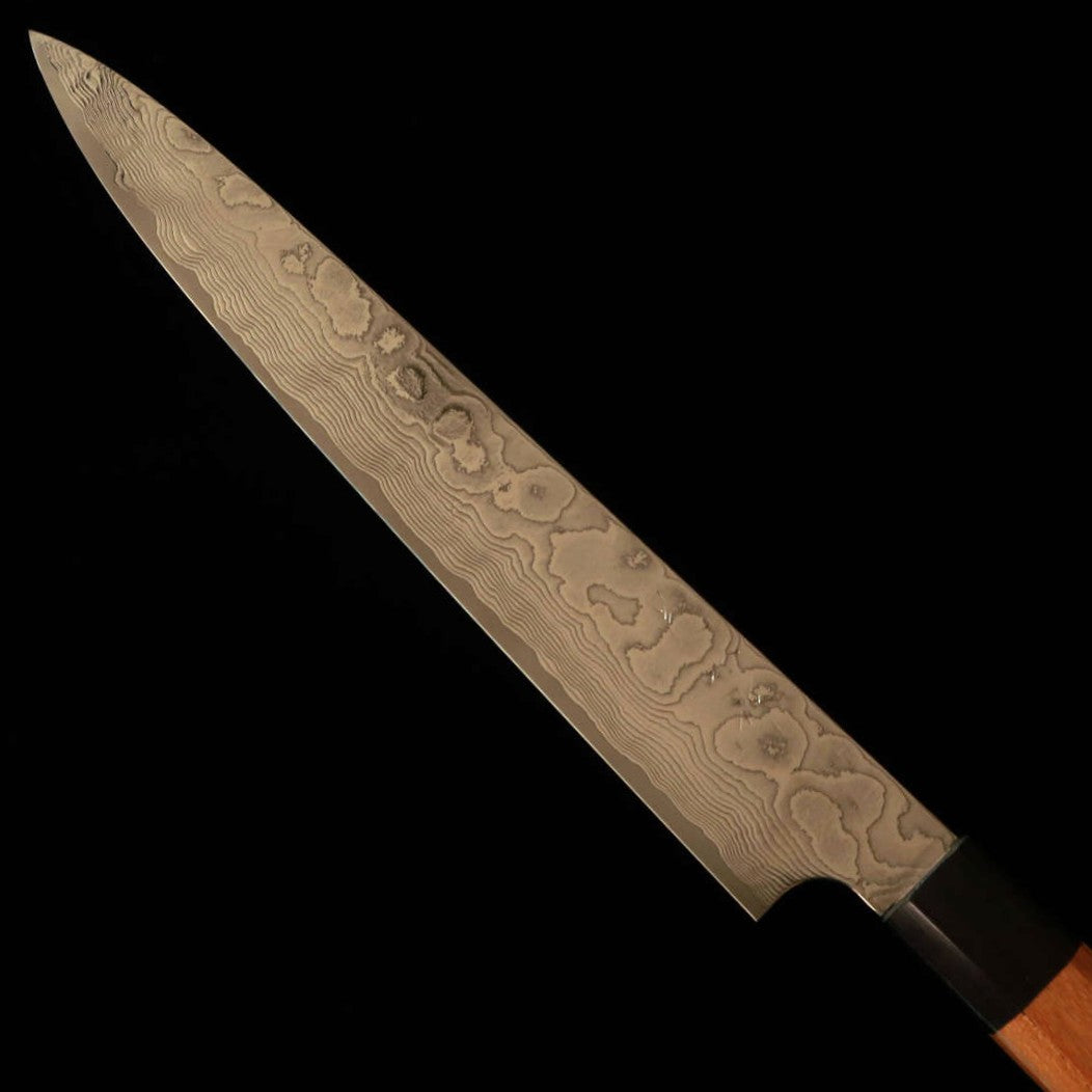 Yuta Katayama VG10 Damas nickel Finition patinée Sujihiki Manche octogonal en orme (240/270 mm)