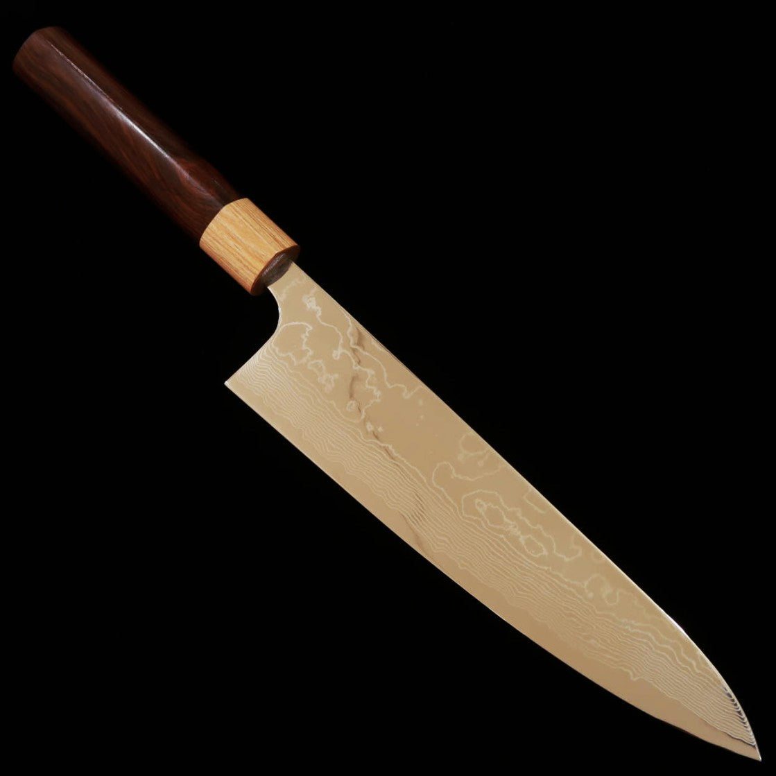 片山 雄太YUTA KATAYAMA VG10ダマスカス 磨き仕上げ 牛刀 紫檀栗型柄 (210/240mm)