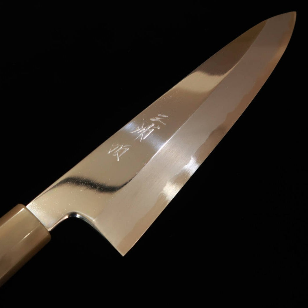 Gyuto Miura Itadaki Single-Edged, Shirogami No. 2, Mirror Finish, Ebony Octagonal Handle (210/240mm)