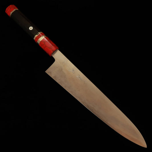 三浦佩MIURA Obidama 牛刀 VG10 ダマスカス カスタムハンドル (240mm)