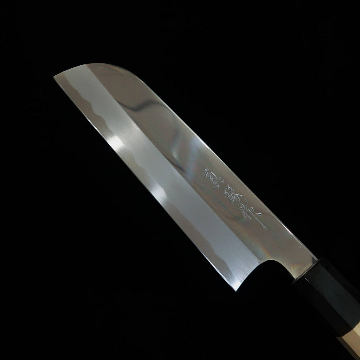TADOKORO HAMONO Makoto-made mirror-finished Shirogami No. 2 left-handed sickle shaped Usuba with octagonal magnolia handle (195mm)