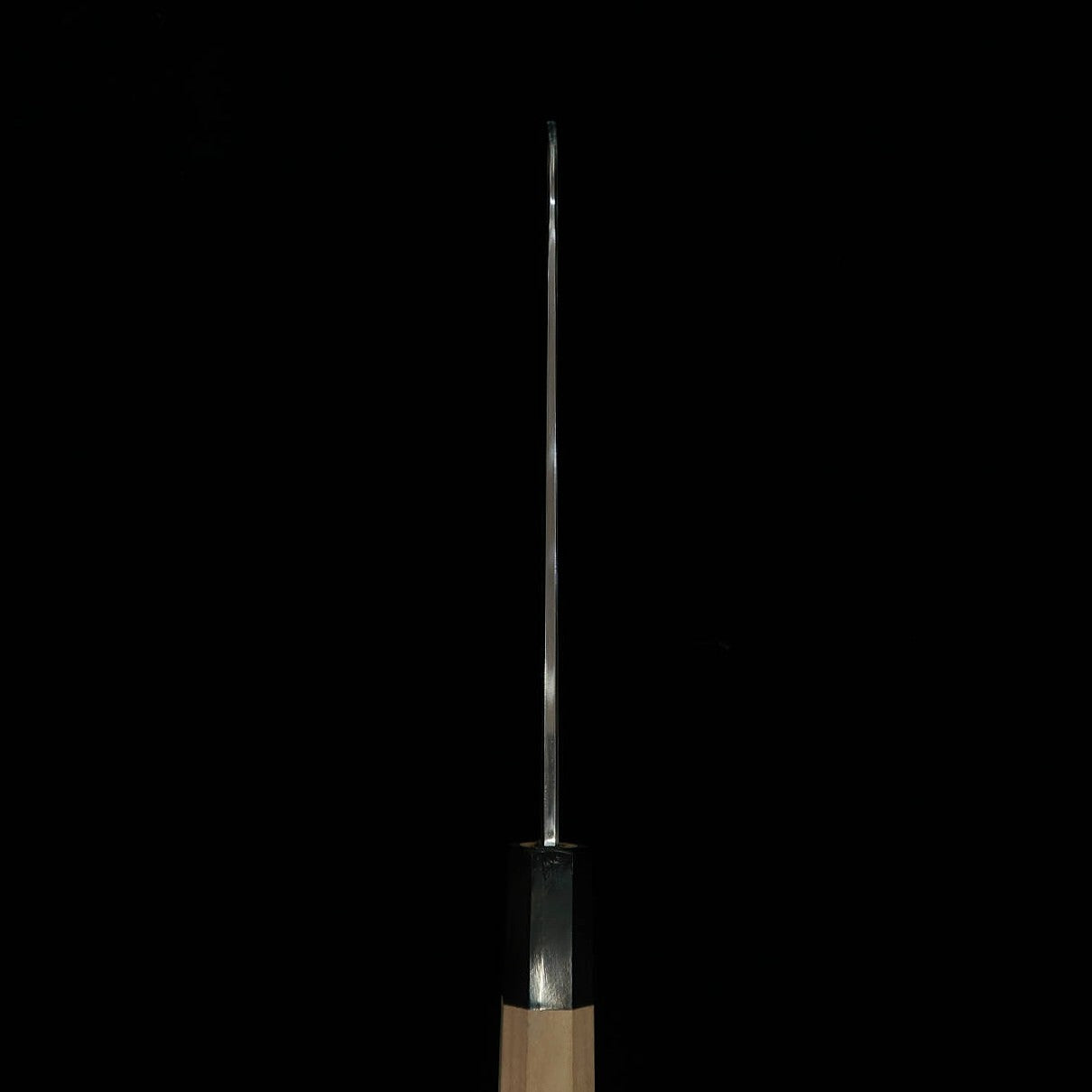 TADOKORO HAMONO Makoto-made mirror-finished Shirogami No. 2 left-handed sickle shaped Usuba with octagonal magnolia handle (195mm)