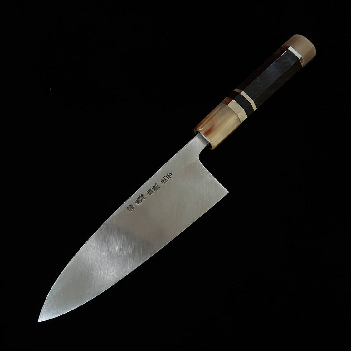 Miura Tadaki Deba, Shirogami No. 2, Black Forged, Ebony and Silver Handle (165mm)
