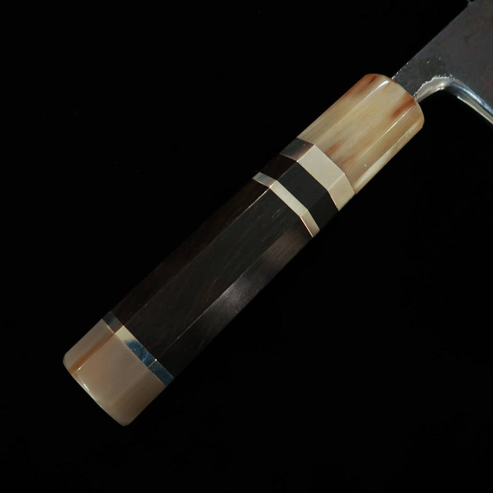 Miura Tadaki Deba, Shirogami No. 2, Black Forged, Ebony and Silver Handle (165mm)