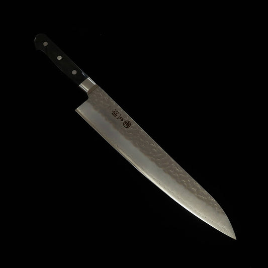 MIURA Gyuto AUS8 Martelado Cabo de Compensado Preto (270mm)