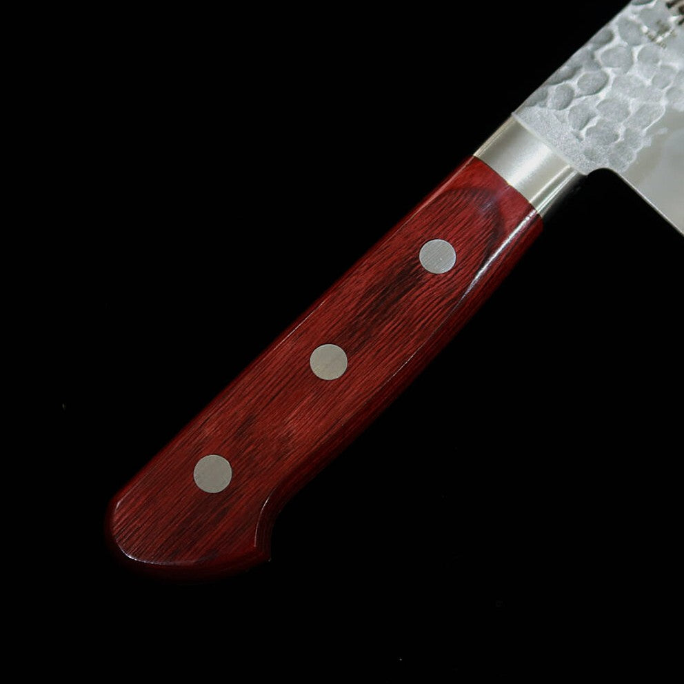 Miura MIURA Santoku AUS8 acabado martillado mango de laminado rojo (180mm)