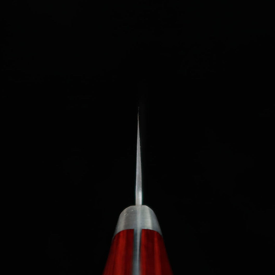 Miura MIURA Santoku AUS8 acabado martillado mango de laminado rojo (180mm)
