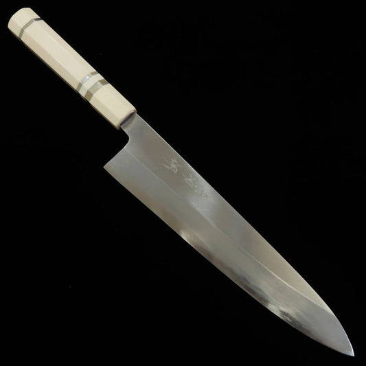 MIURA Obidama Gyuto de Lâmina Simples Ginpaku Nº3 Acabamento em Madeira Cabo Corian (240mm)