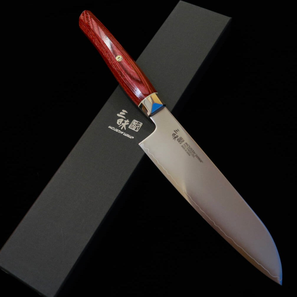 【Novo Clássico】MCUSTA ZANMAI Revolution 3 Vermelho Santoku (180mm)