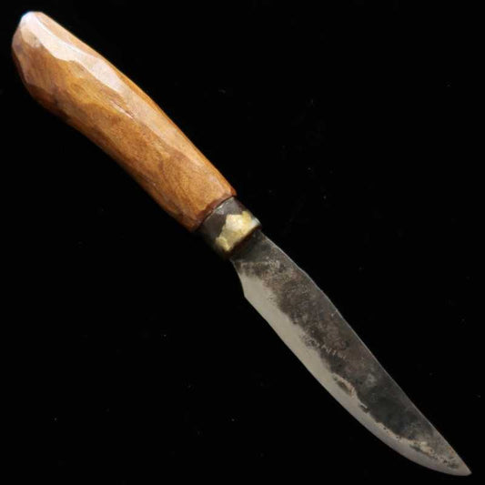 Petty Kaniman Forjada em mola (aço carbono) cabo de madeira preta (90mm)