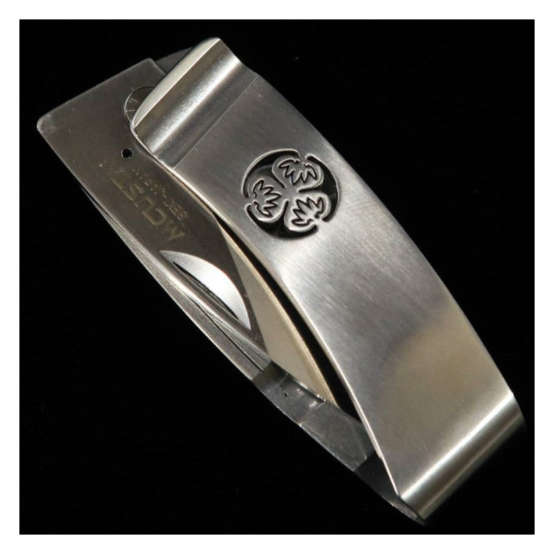 MCUSTAMoney Clip Knife "Family Crest" Aoi (50mm)