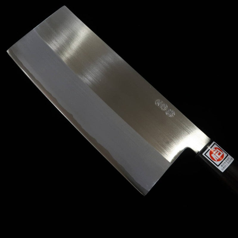 Cutelo chinês IKENAMI HAMONO Aogami No. 2 acabamento polido cabo em jacarandá (210mm)