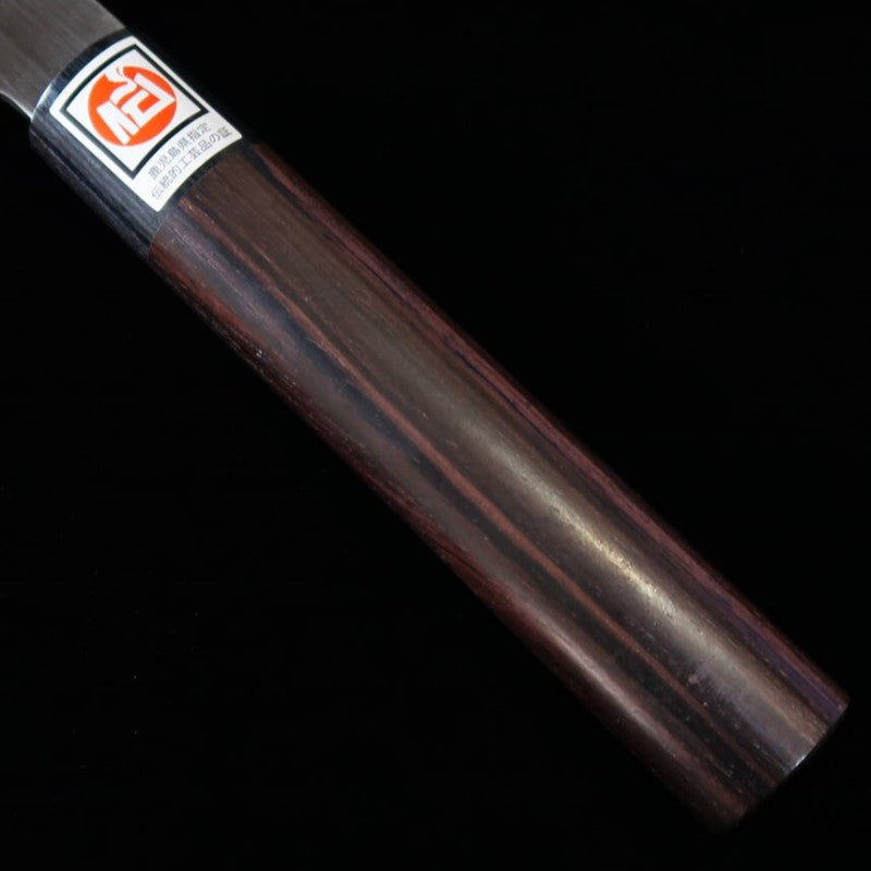 Cutelo chinês IKENAMI HAMONO Aogami No. 2 acabamento polido cabo em jacarandá (210mm)