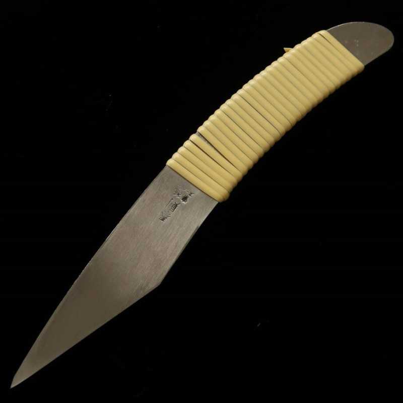Kiridashi MIURA Aogami super, tipo pistola, mango envuelto en ratán (24/30 mm)