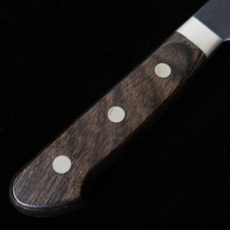 Kiritsuke Gyuto MIURA Aogami super Acabamento martelado e cabo marrom escuro (210mm)