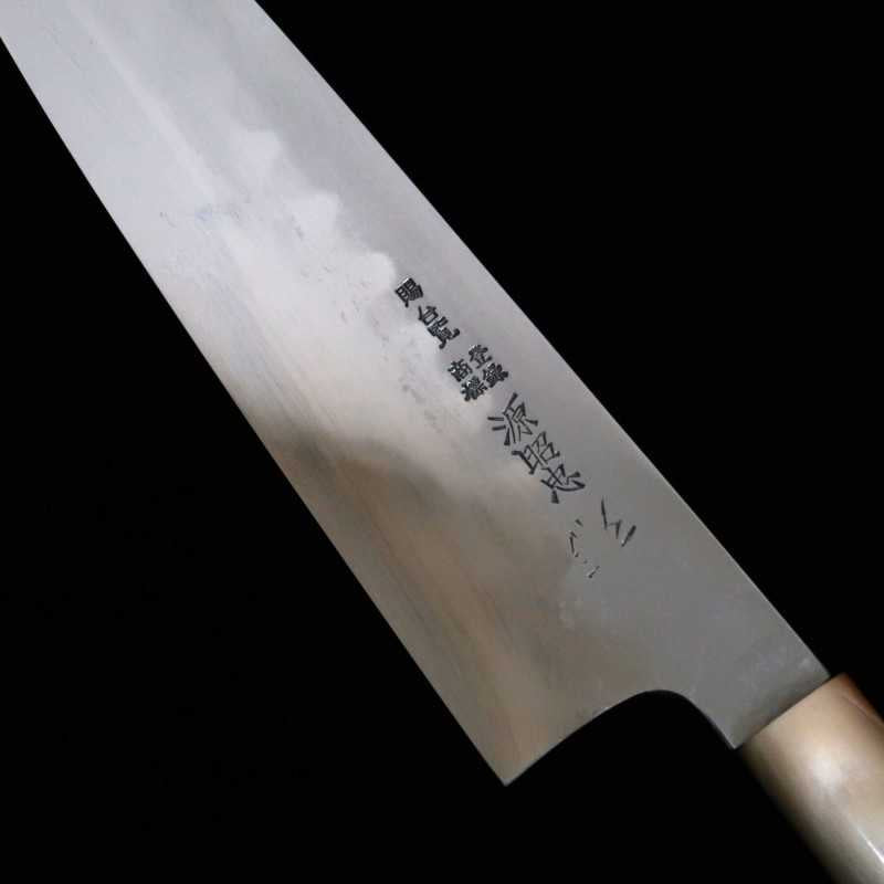 Mizuno Tanrenjo MIZUNO TANRENJO Hon-yaki Gyuto Acier Ao n°2 Finition miroir Manche octogonal en magnolia (240 mm)