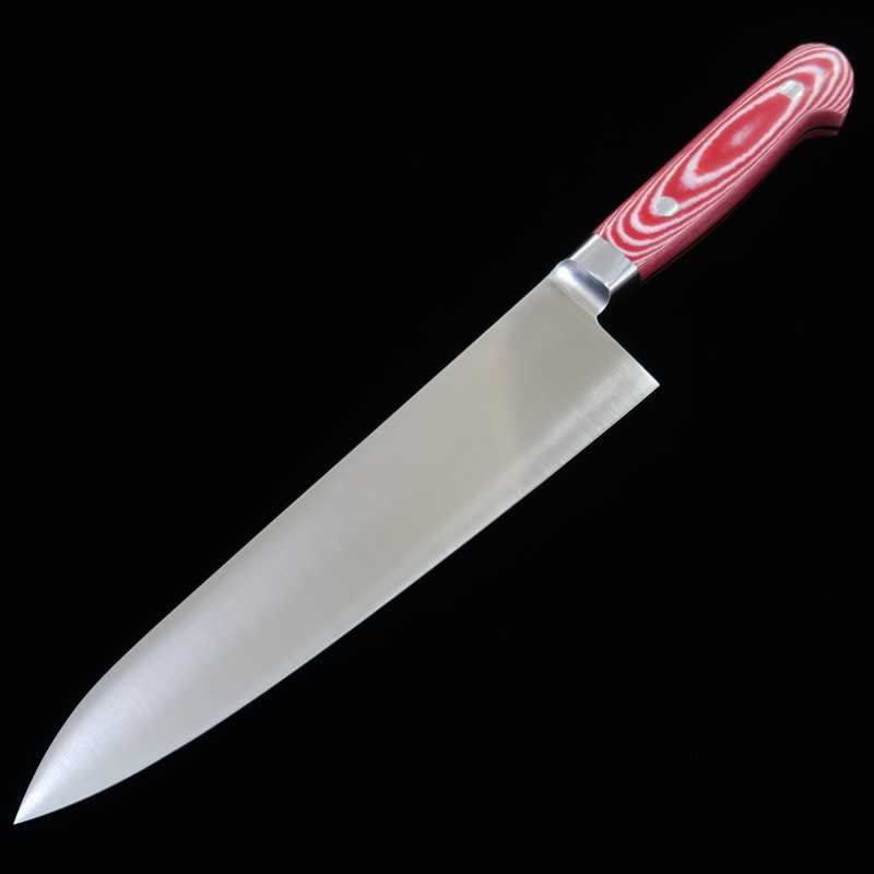 Suisin INOX PREMIUM Gyuto manche micarta rouge/blanc (210/240 cm)