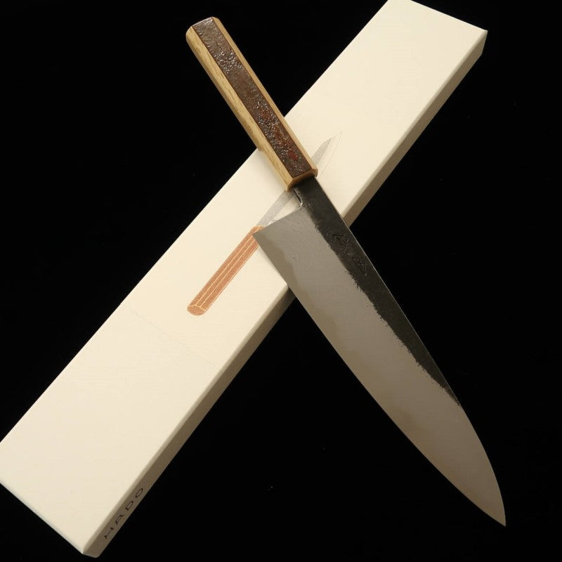 Gyuto Hado Aogami #1 Kurouchi Damasco cabo de cerejeira (240mm)