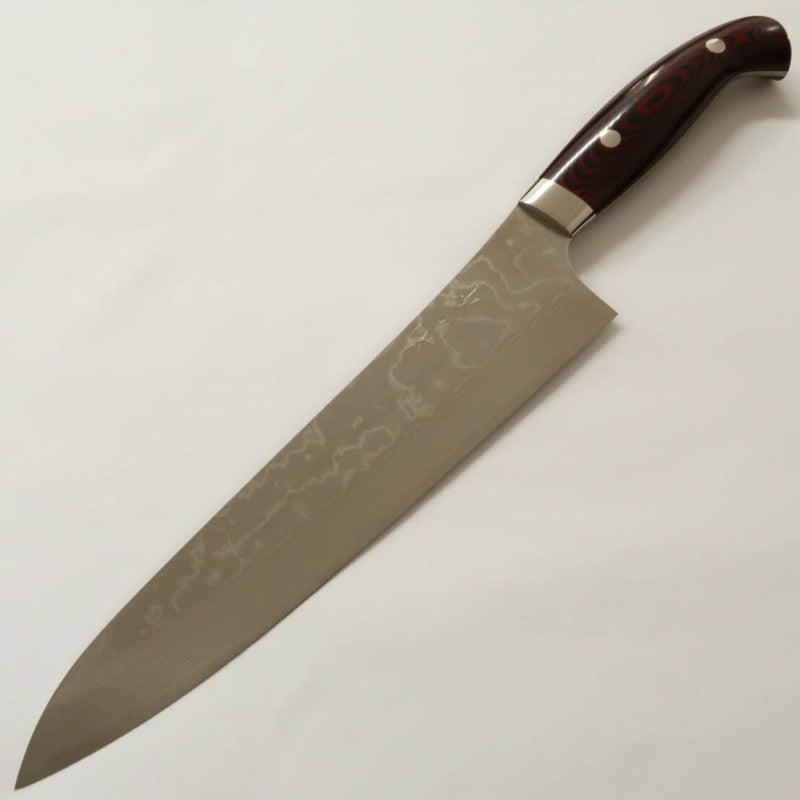 Gyuto Yuta Katayama "Akatsuki" SG2 Damasco cabo em Micarta (210/240mm)