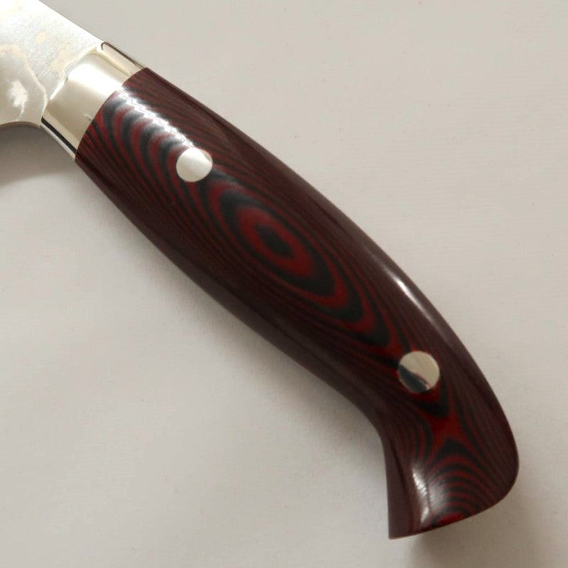 Gyuto Yuta Katayama "Akatsuki" SG2 Damasco cabo em Micarta (210/240mm)