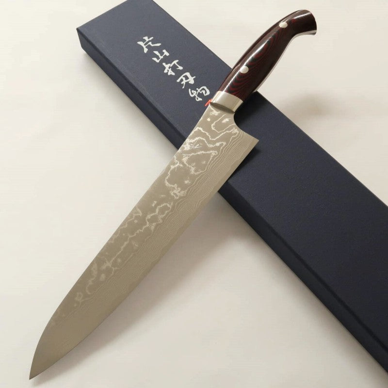 Yuta Katayama Gyuto "Akatsuki" SG2 Damascus Micarta (210/240mm)