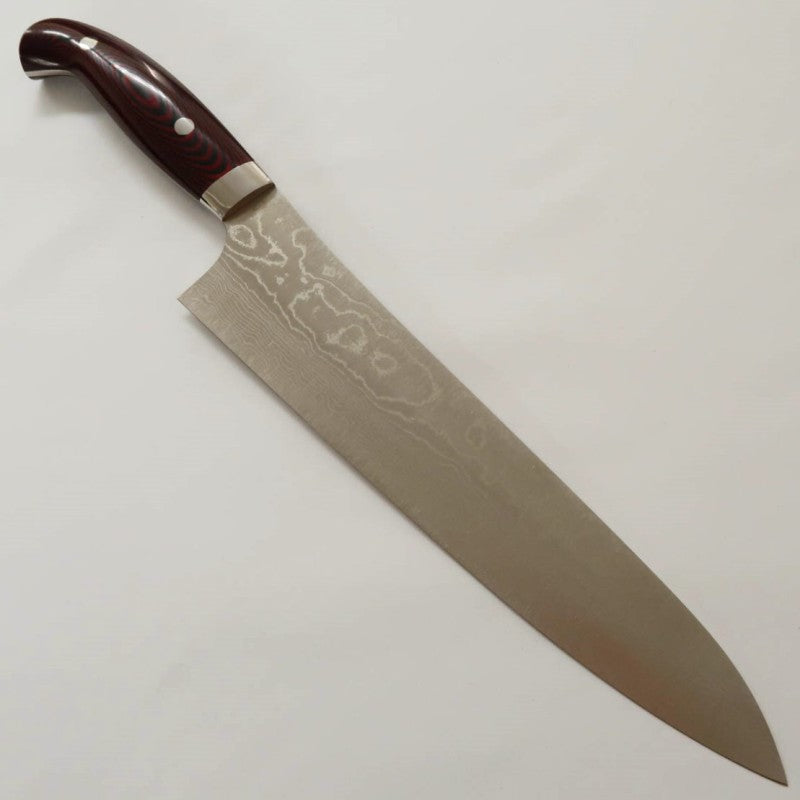 Gyuto Yuta Katayama "Akatsuki" SG2 Damasco cabo em Micarta (210/240mm)