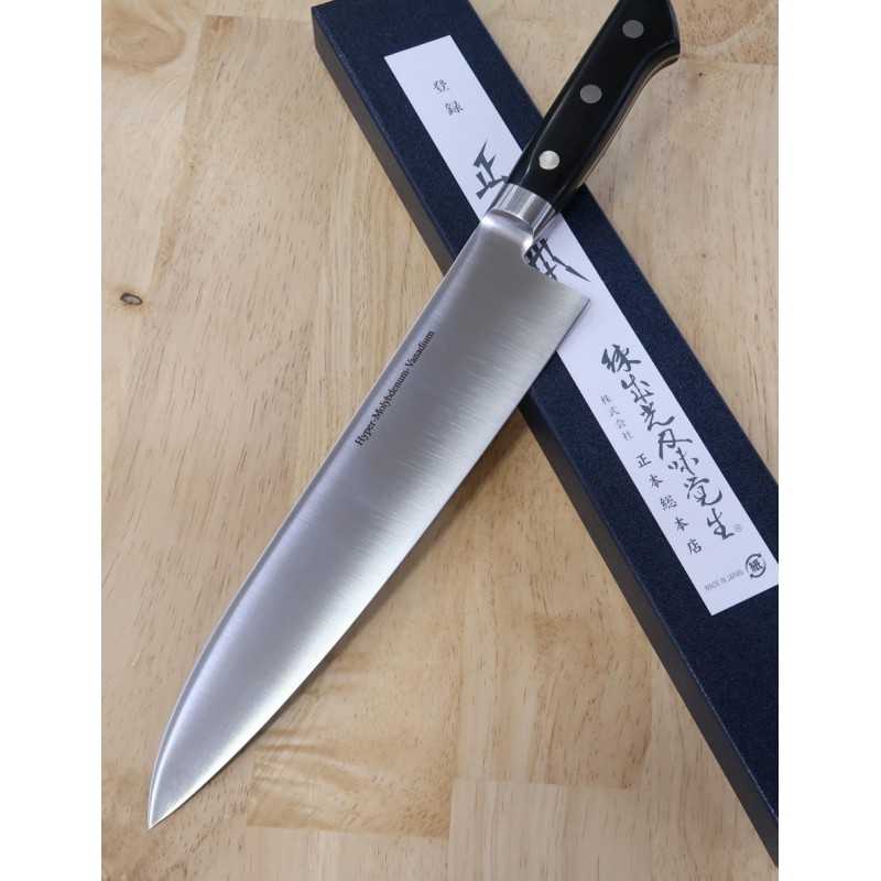 Masamoto Sohonten MASAMOTO SOHONTEN Gyuto Hyper-molybdène Manche en composite noir (210-270 mm)