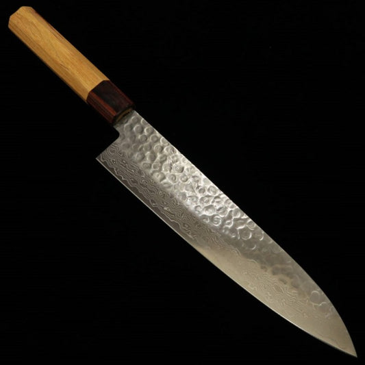 Miura Gyuto AUS10 martelé damas manche octogonal en zelkova (210 mm)