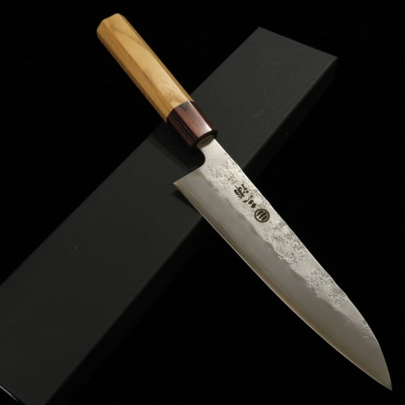 Gyuto MIURA, Ginsan Steel, Nashiji, Keyaki Octagonal Handle (180mm)