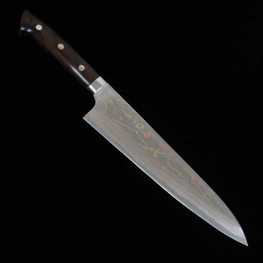 Takeshi Saji SAJI TAKESHI Aogami Nº2 Damasco Colorido Gyuto Cabo em Ironwood (180-240mm)