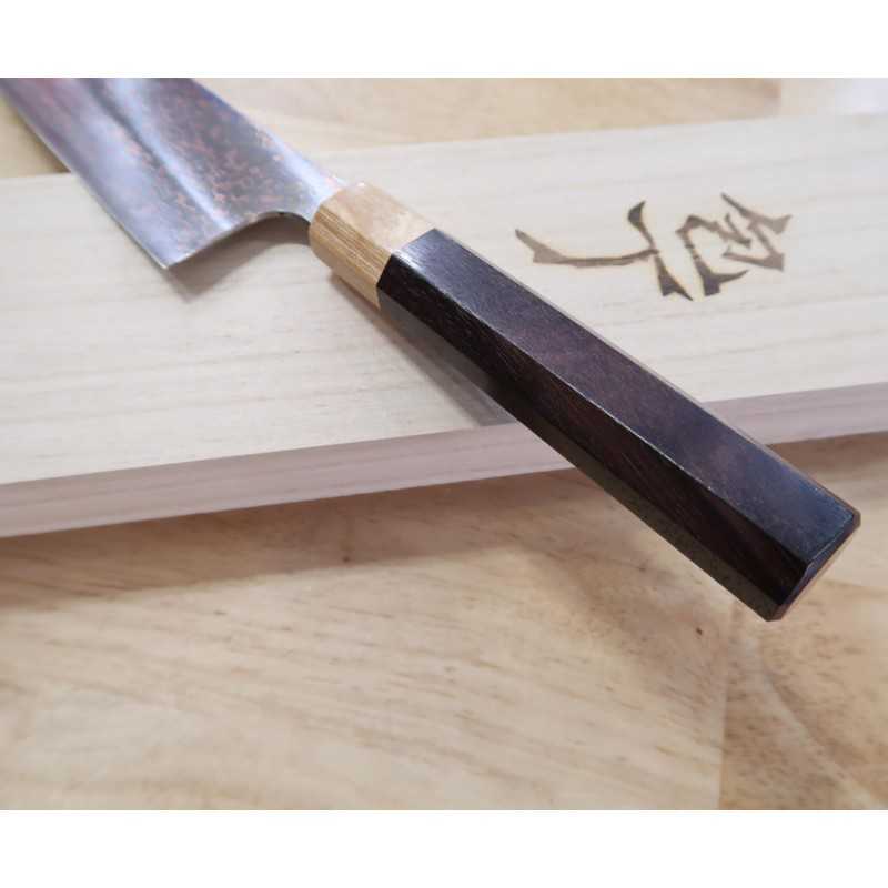 Saji Takeshi, VG10, damas coloré, couteau de chef, manche octogonal en palissandre (180-240 mm).