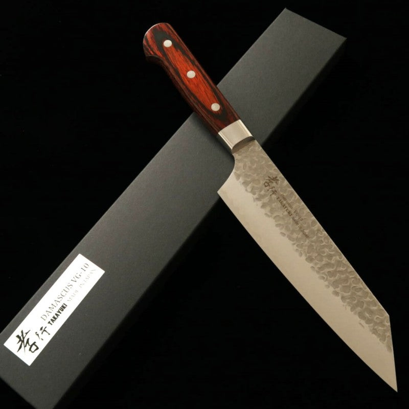 Kengata Gyuto SAKAI TAKAYUKI VG-10 Damasco 33 capas martillado (190mm)