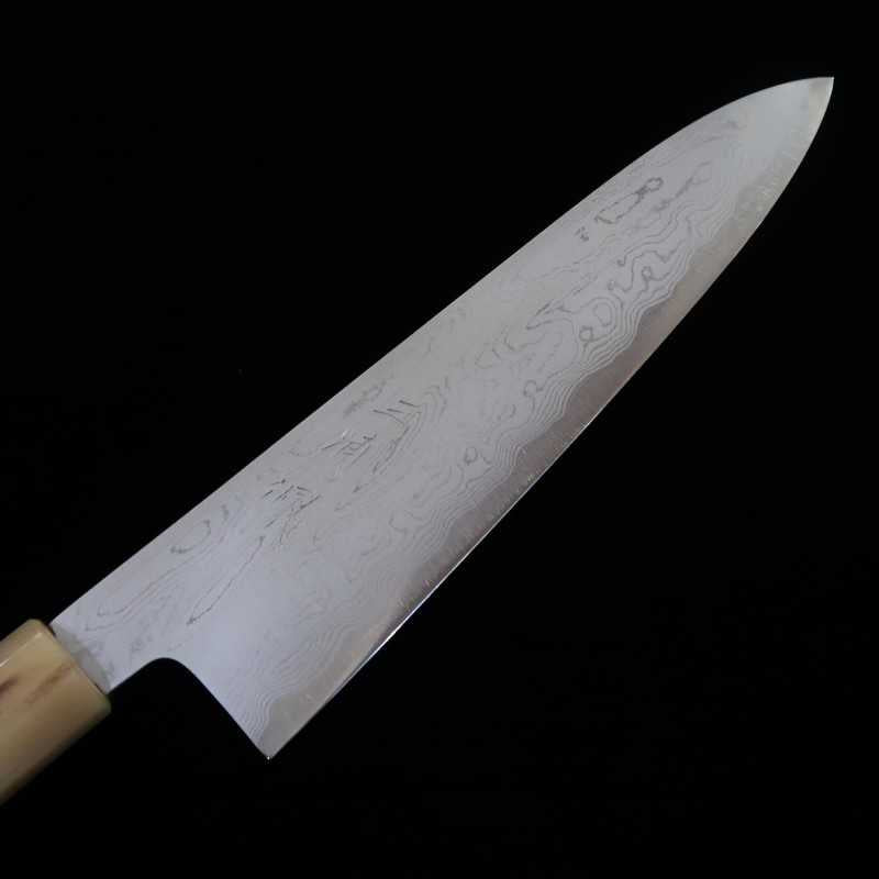 三浦 佩 MIURA Obidama ダマスカス 青紙一号 牛刀 朴八角柄 (210/240mm)
