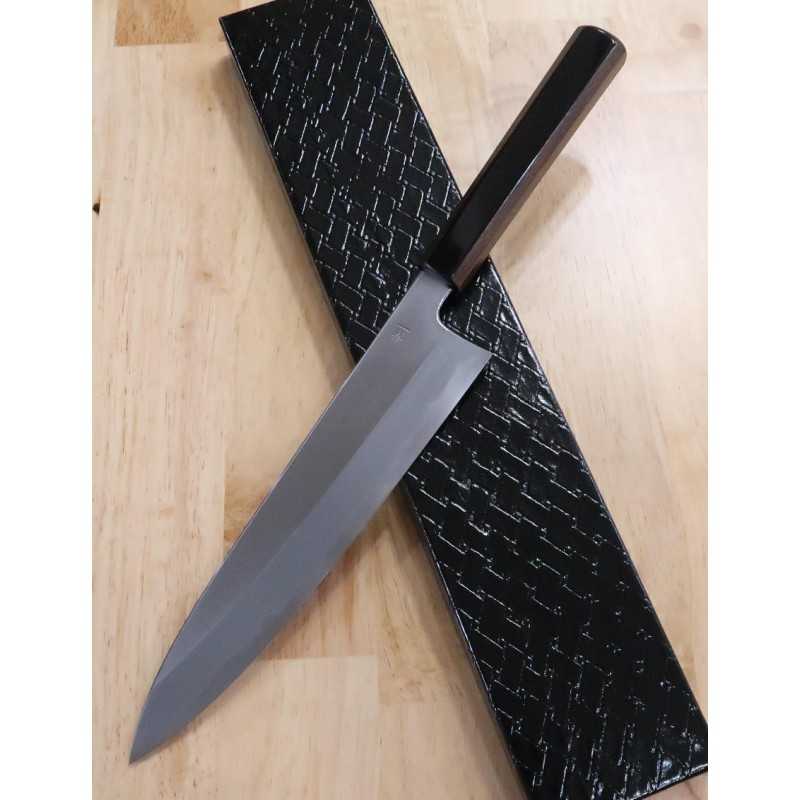 Kagekiyo Cuchillo japonés para carne Aogami #1 laca negra (240/270 mm)