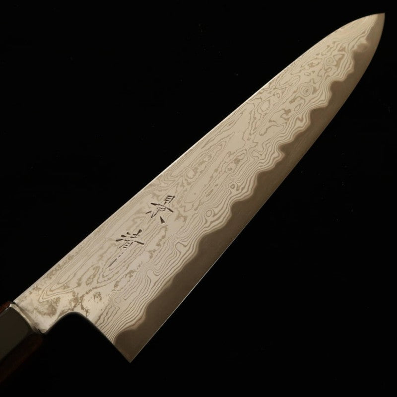 Kagekiyo KAGEKIYO Aogami n°1 Damas, teinte grise, manche kuro-ro, gyuto japonais (240 mm)