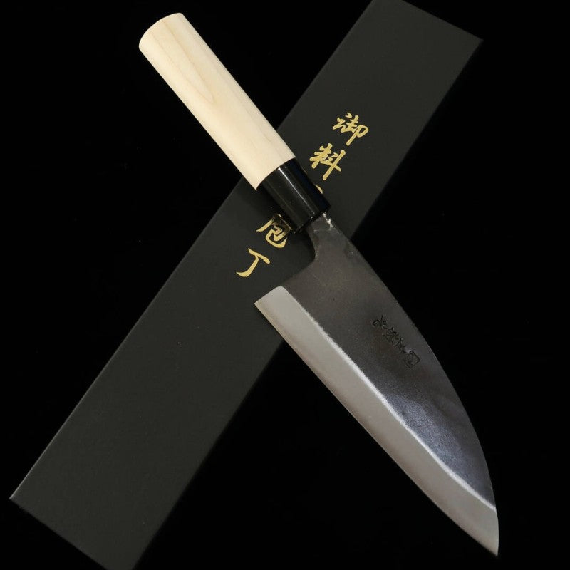 HIDARI YORIMITSU Deba SK steel black finish oak handle (165mm)