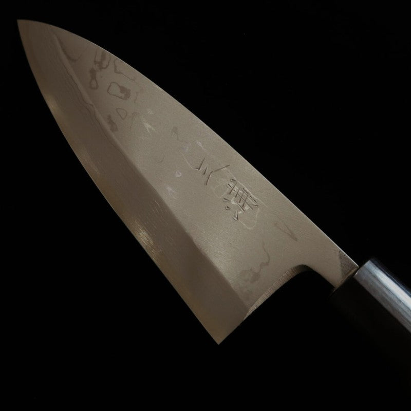 三浦 MIURA 左利き用 出刃 白紙二号 ダマスカス 紫檀柄 (150mm)