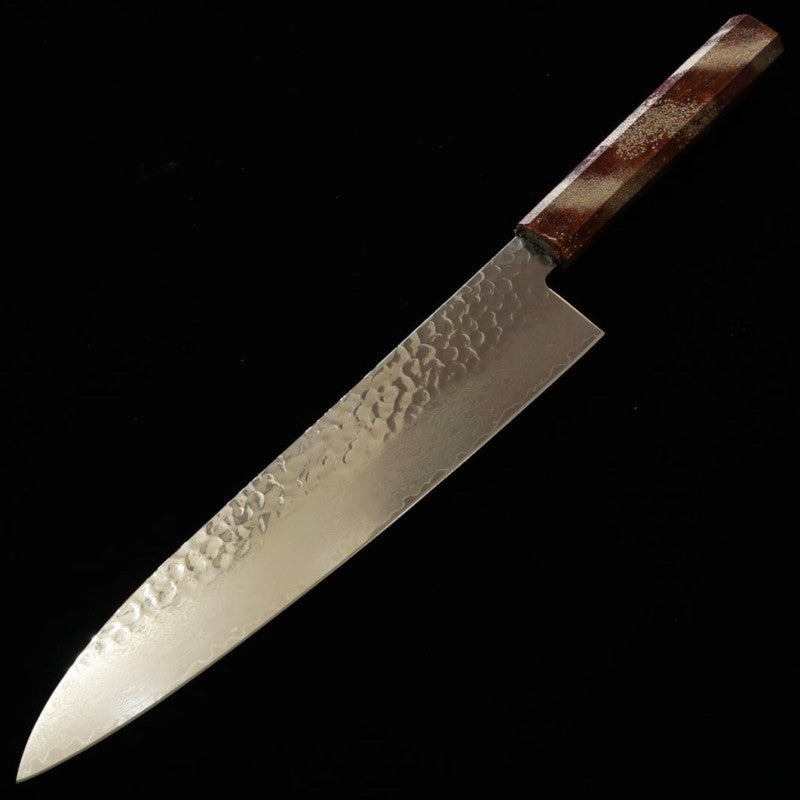Gyuto Sakai Takayuki Seiren VG10 33-Layer Damascus Oak Lacquer Handle (240mm)