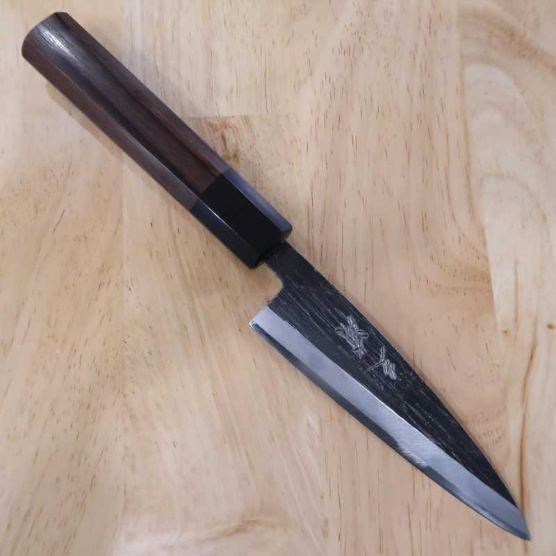 Kaisaki MIURA Blue Steel Black-finished Rosewood Octagonal Handle (120mm)
