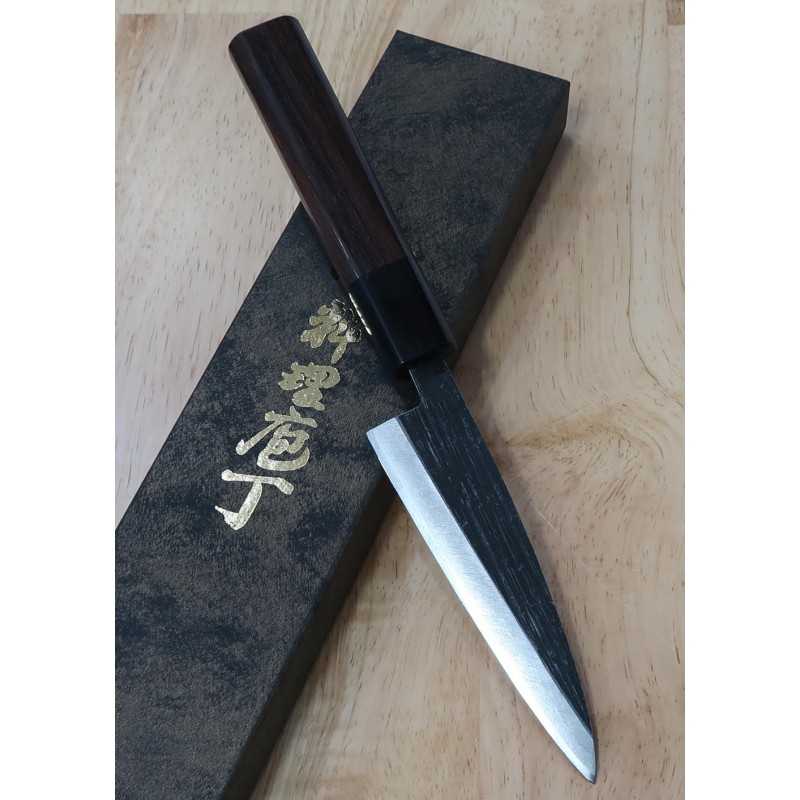 Kaisaki MIURA Blue Steel Black-finished Rosewood Octagonal Handle (120mm)